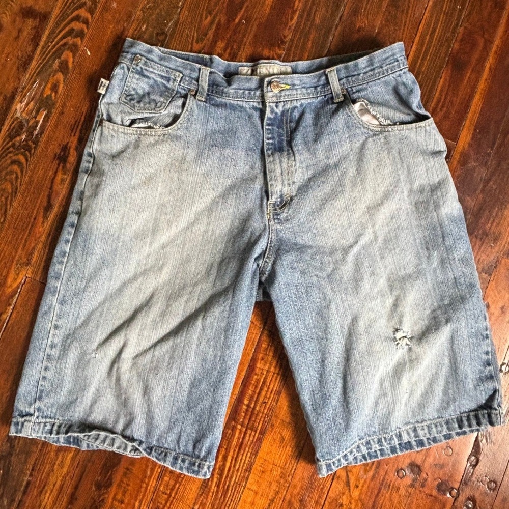 Vintage Me Denim Shorts Mens Sz 38‎ Blue Baggy Jorts Loose Fit Skater Y2K Grunge
